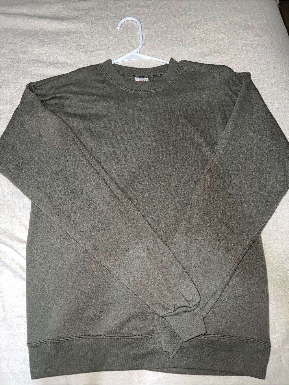 Hanes EcoSmart Olive Green Crewneck Sweatshirt Small
